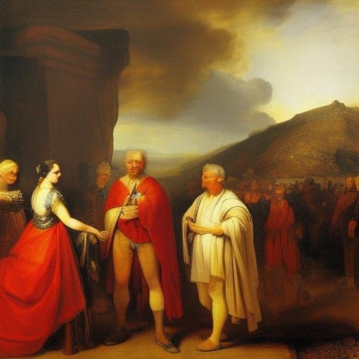 Classic Portrait of Christina in Red Canvases