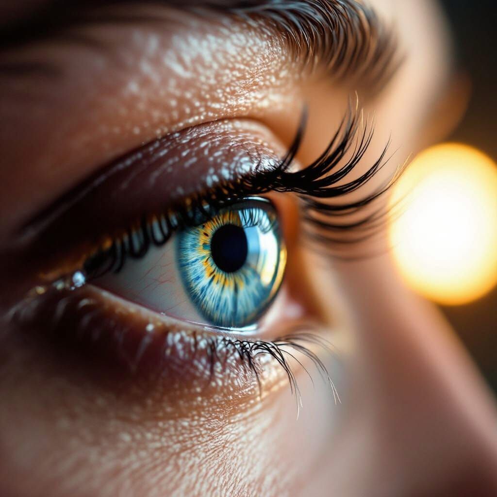 Macro Eye Photography: Gentle Blink and Soft Glow