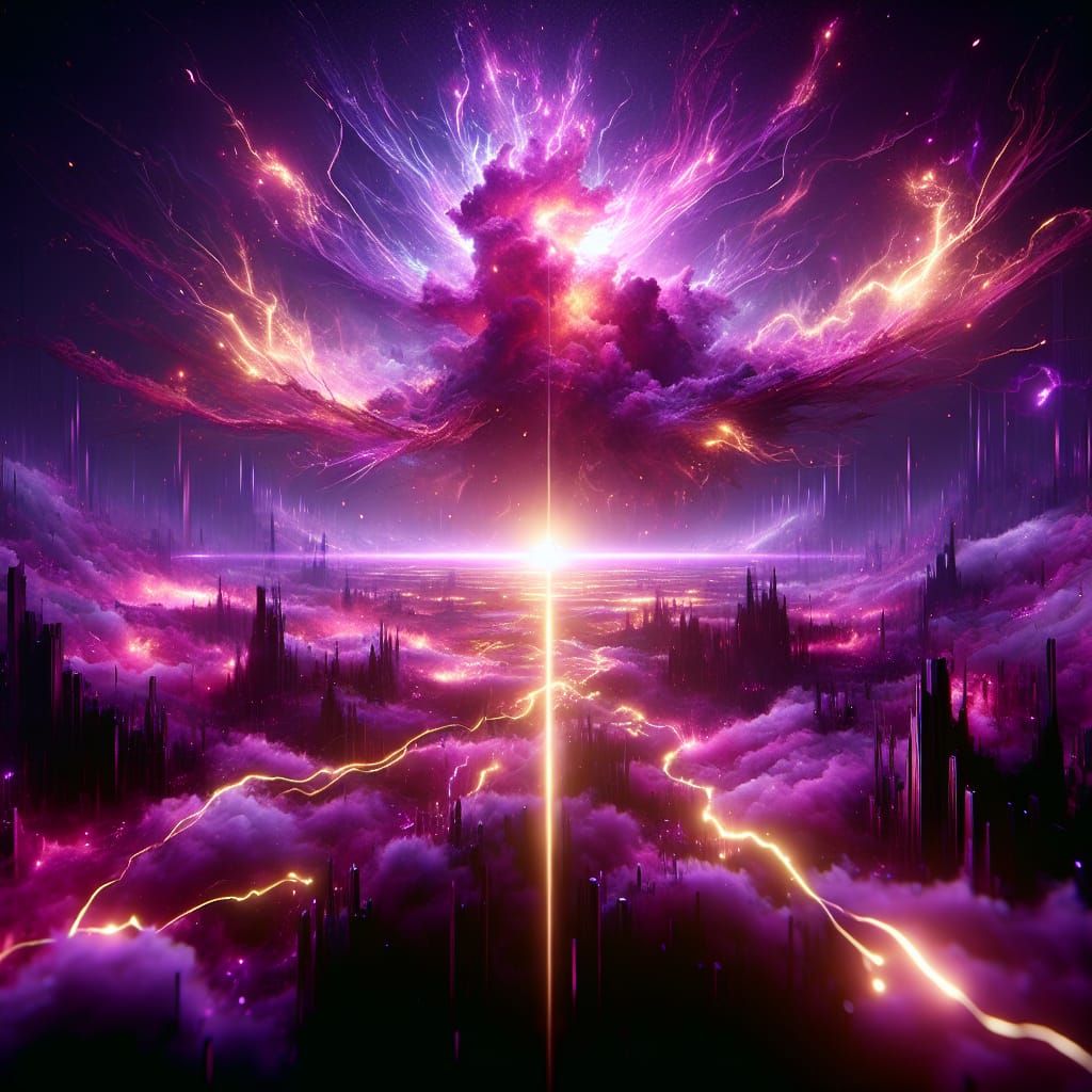 Purple Thunderstorm in Dark Fantasy Style