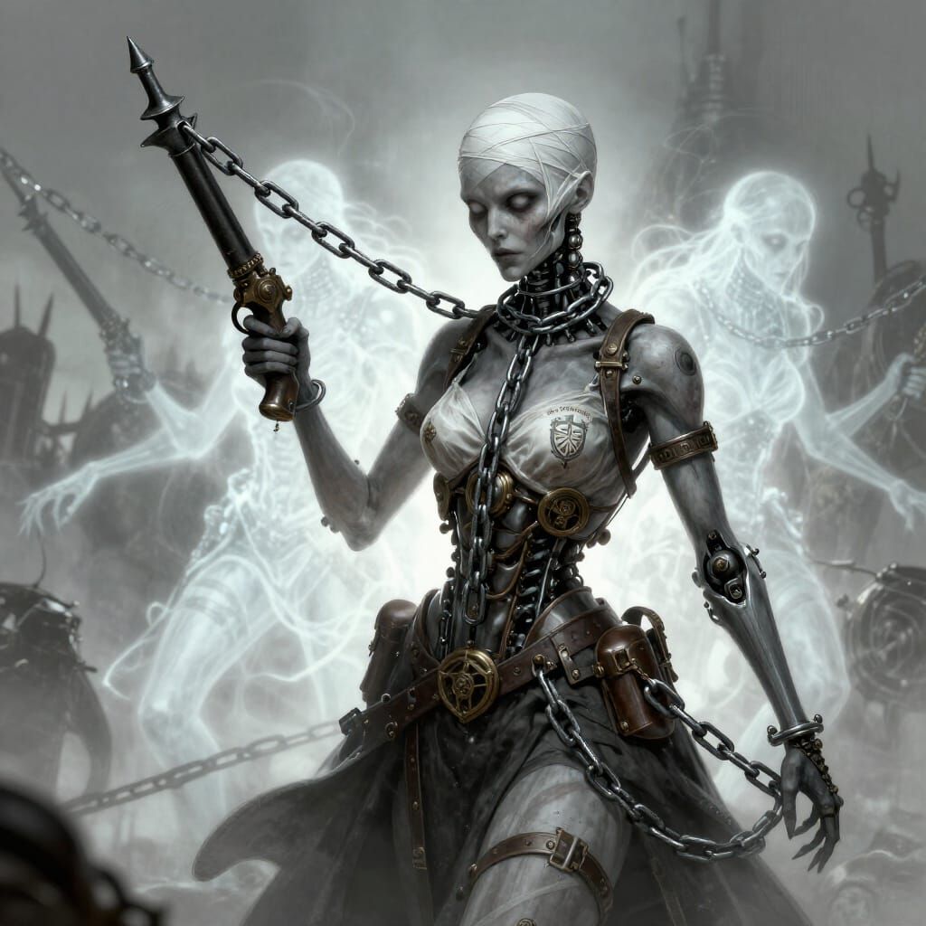 Dullahan Warrior in Victorian Dieselpunk Armor