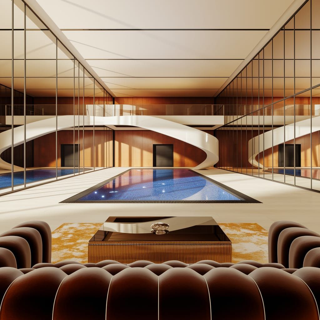 Luxury Modern Home with Scenographic Pool in Warm Natural Li...