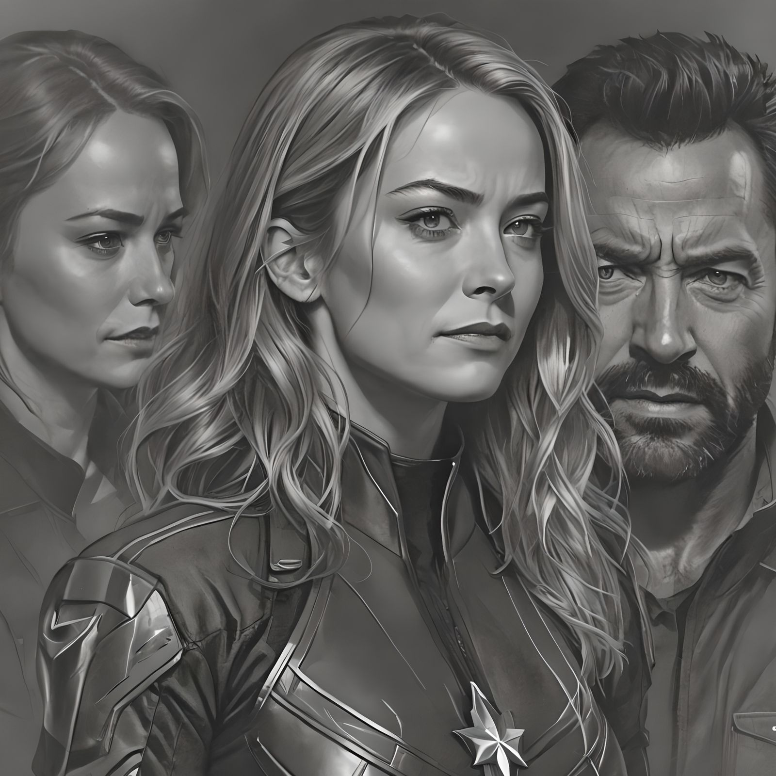 "Bri Larson - Captain Marvel and Wolverine Pencil Art", by L...