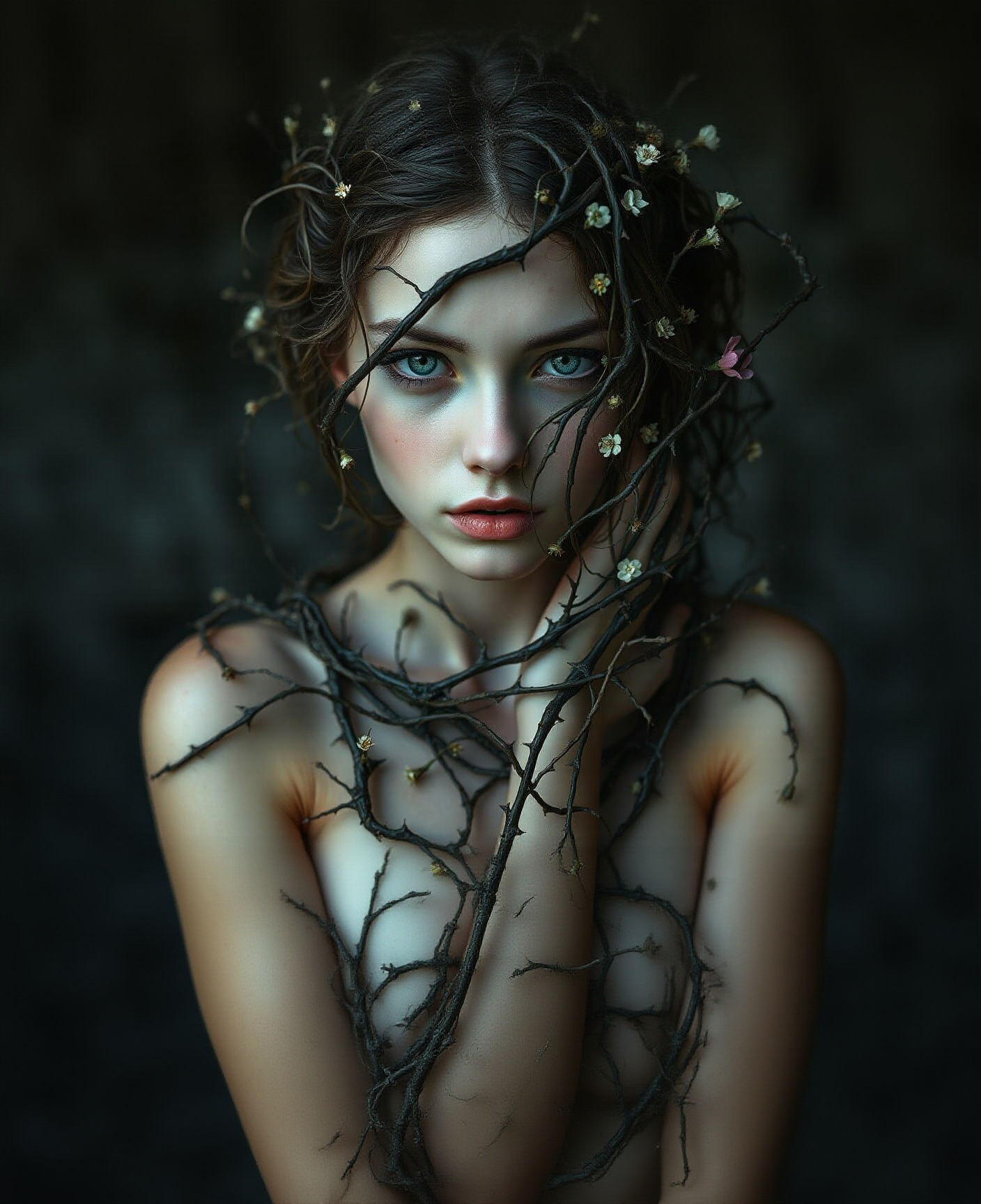 Mystical Seaweed Maiden Emerge from Thorny Vines