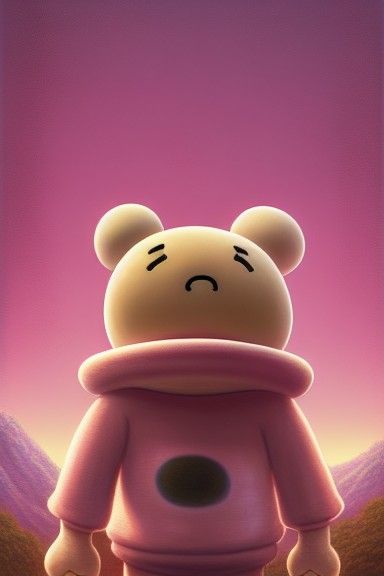 Mr. Saturn in Tokyo Streetwear, Detailed Matte Painting