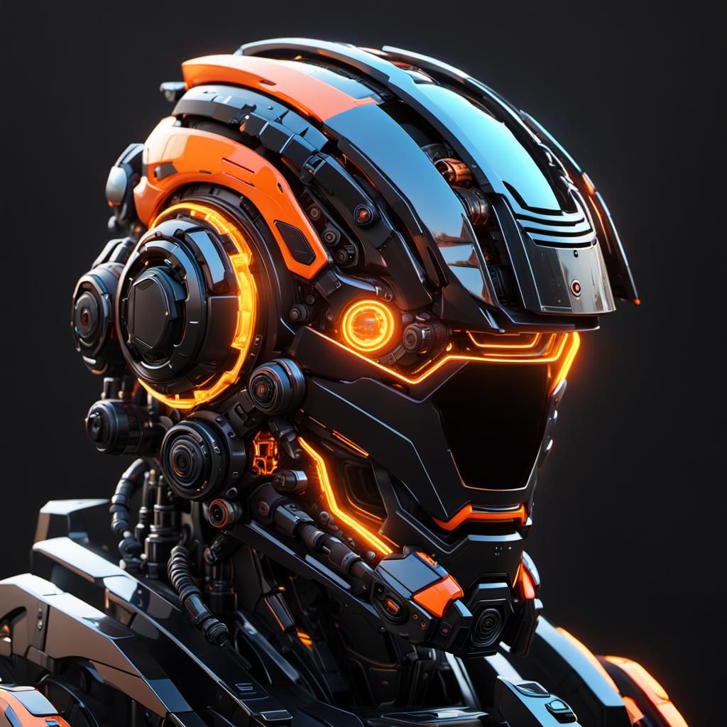 Futuristic Helmet with Neon Ambiance in Unreal Engine