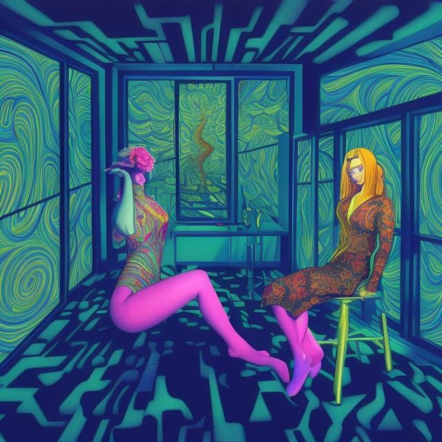 Psychedelic Room: an Optical Illusion in Digital Art