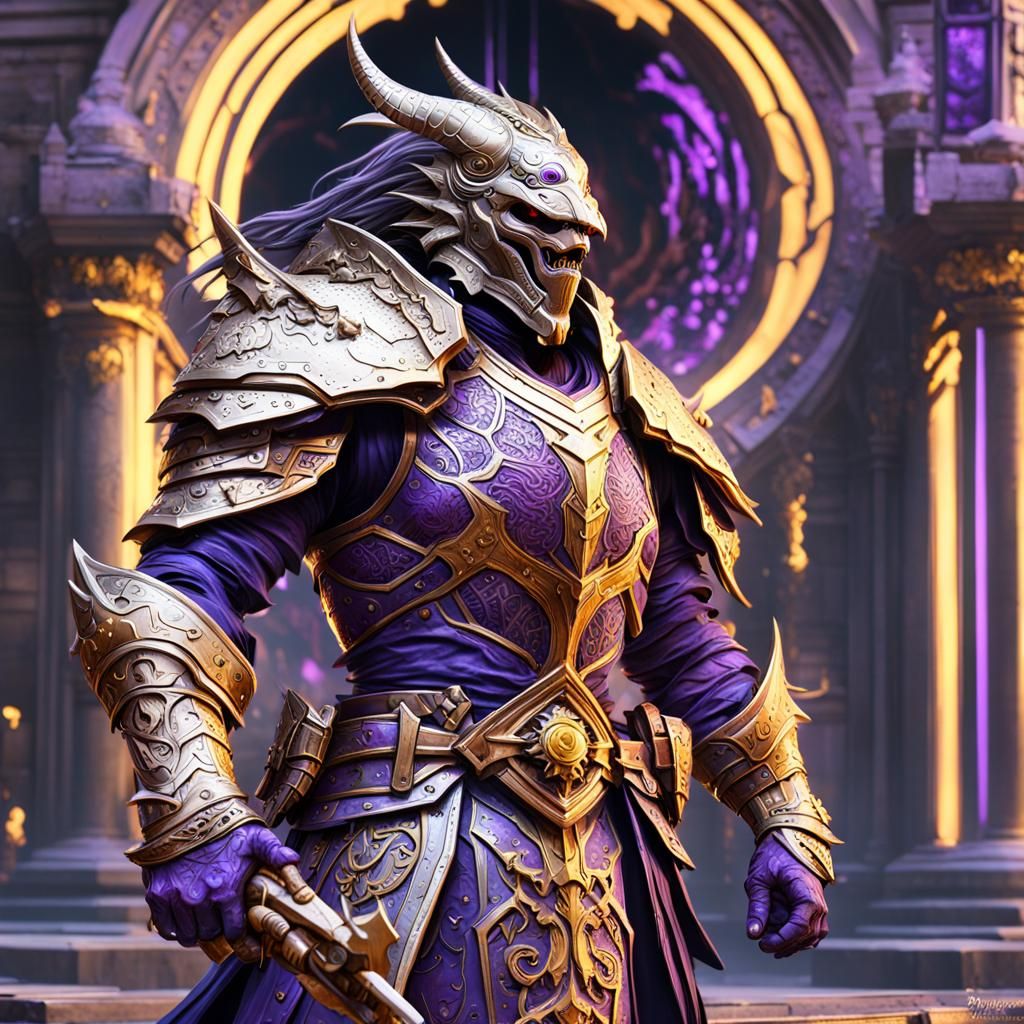 Hyperdetailed Draconic Soldier in Dark Fantasy Style