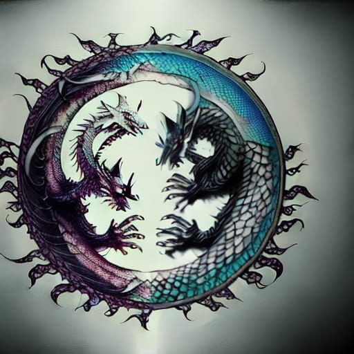 Yin Yang Dragons: Ethereal Ink Yakuza Tattoo