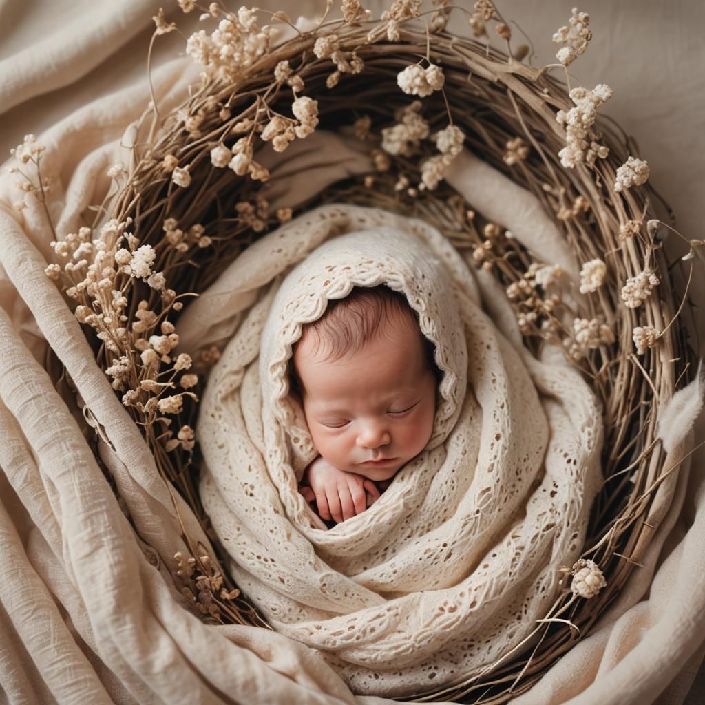 Newborn Portrait in Soft, Natural Macro Photography