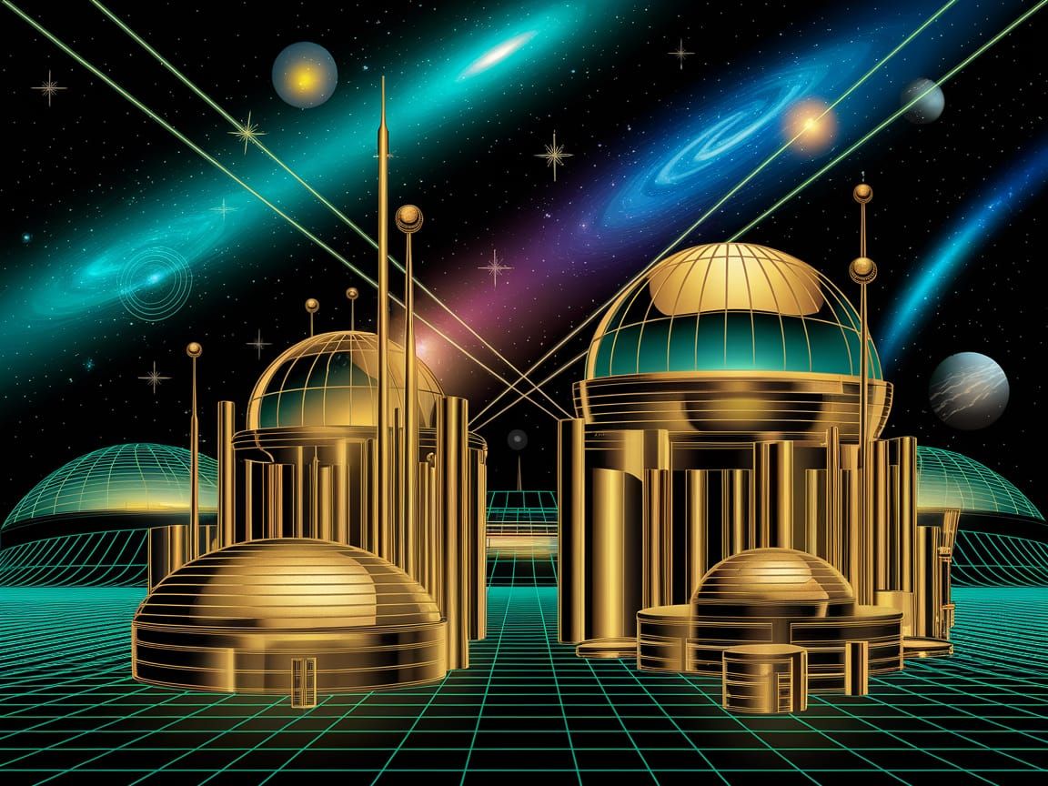 Teslapunk Metropolis with Brass and Steel Architecture