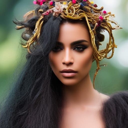 Cosmic Medusa Goddess Floating Through Time