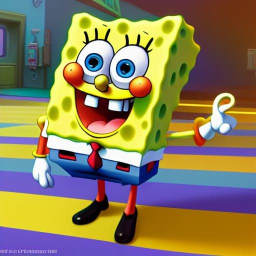 Spongebob in 3D Digital Art Style