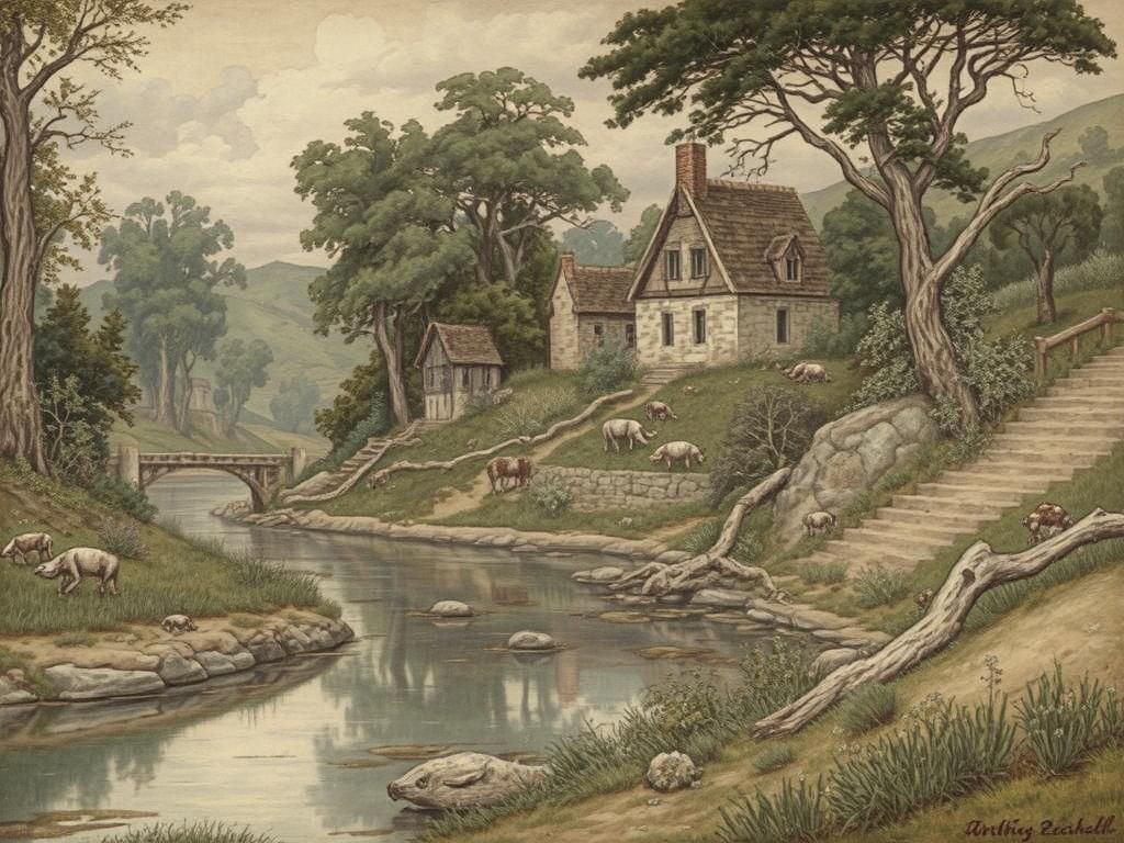 Enchanted Landscape in Fairy-Tale Style