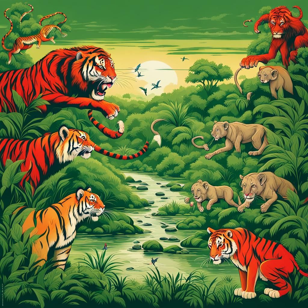 Epic Jungle Battle: Tiger vs Lion