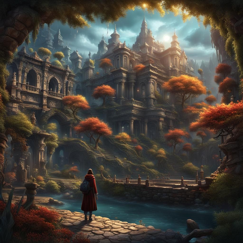 Anxious Person's Quest for Happiness: Detailed Matte Paintin...