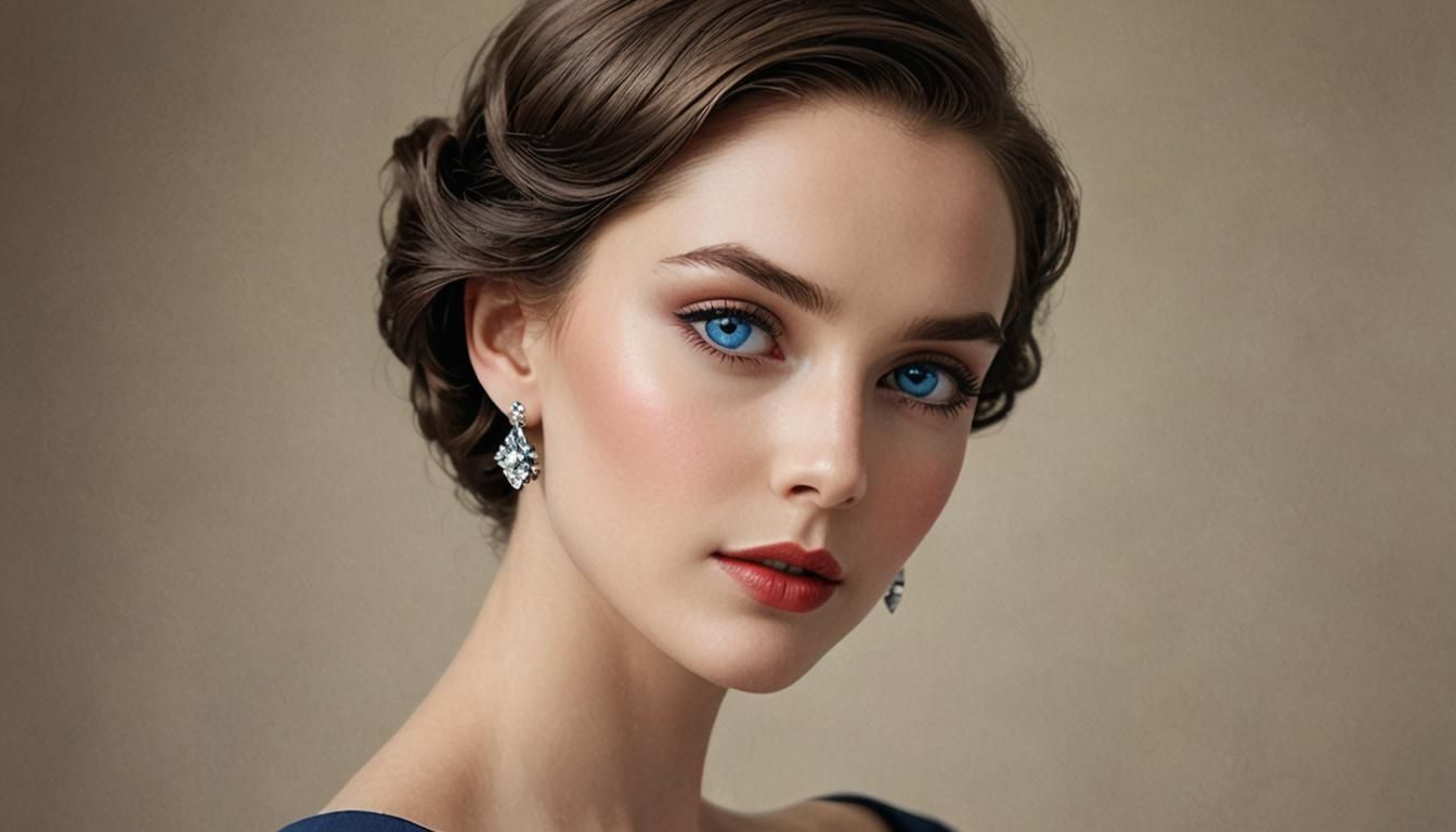 Elegant Woman with Chic Hairstyle in Ambient Lighting