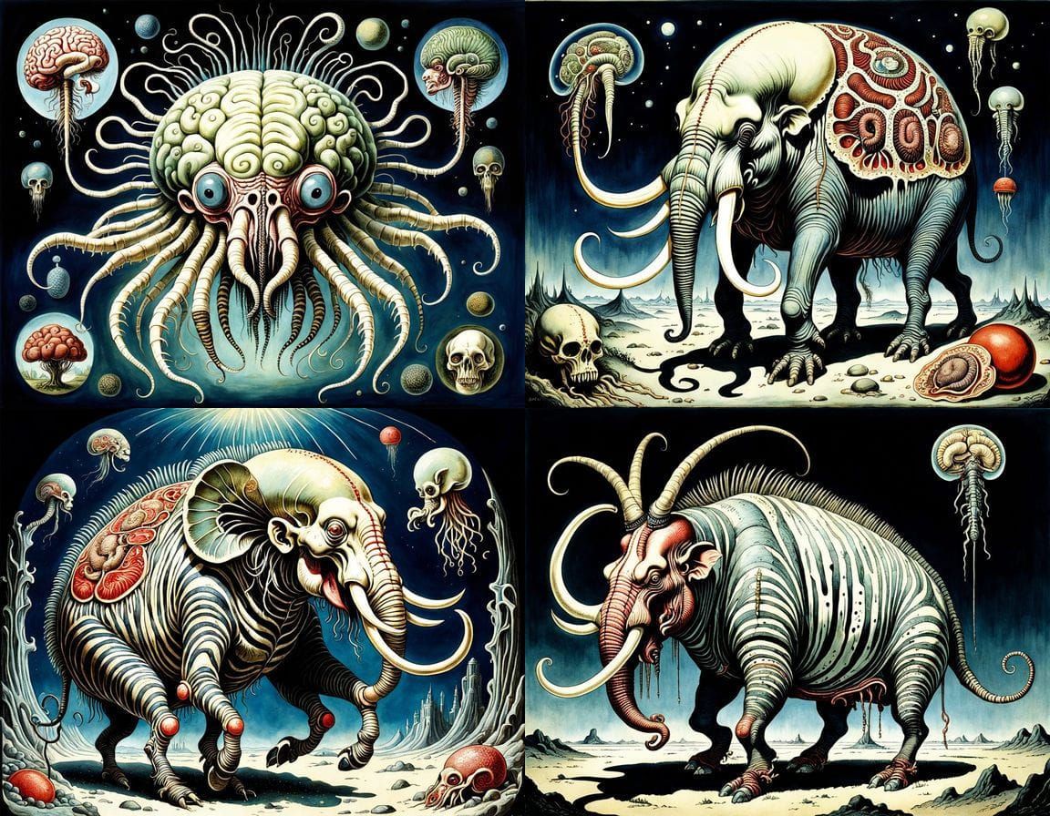 Surreal Martian Anatomy in Noctilucent Hues