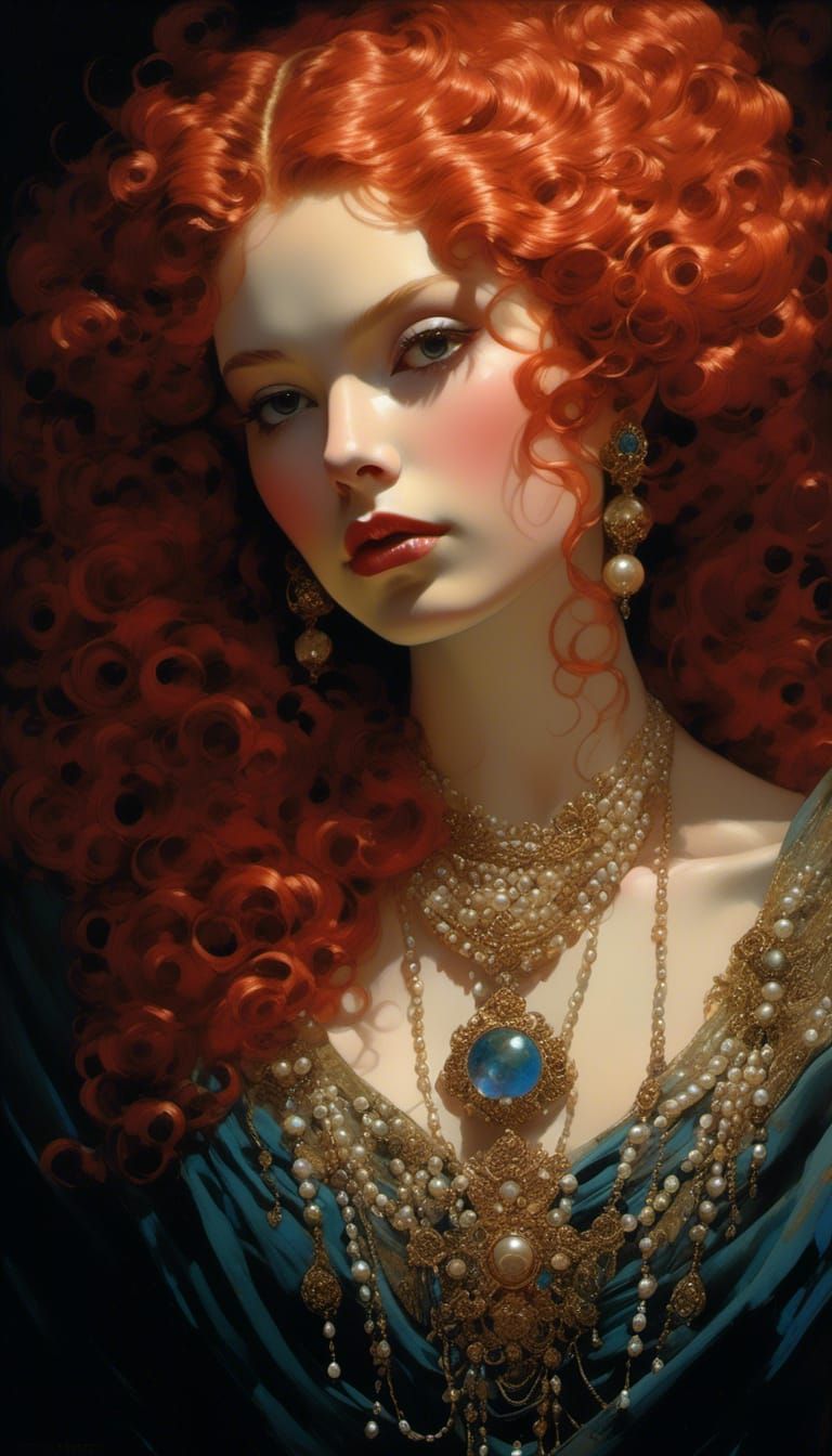 Luminescent Mountain Deity in Cosmic Fairytale Gown