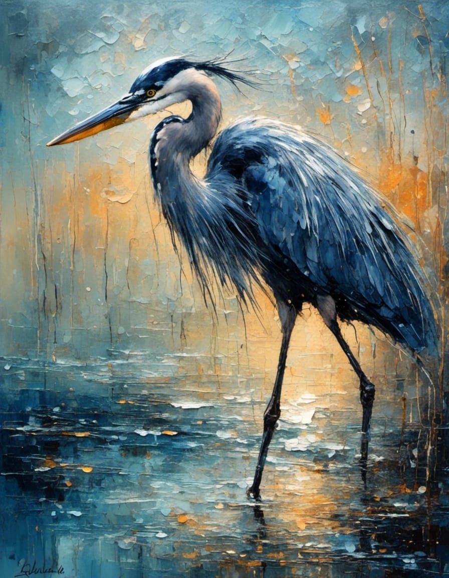Majestic blue heron