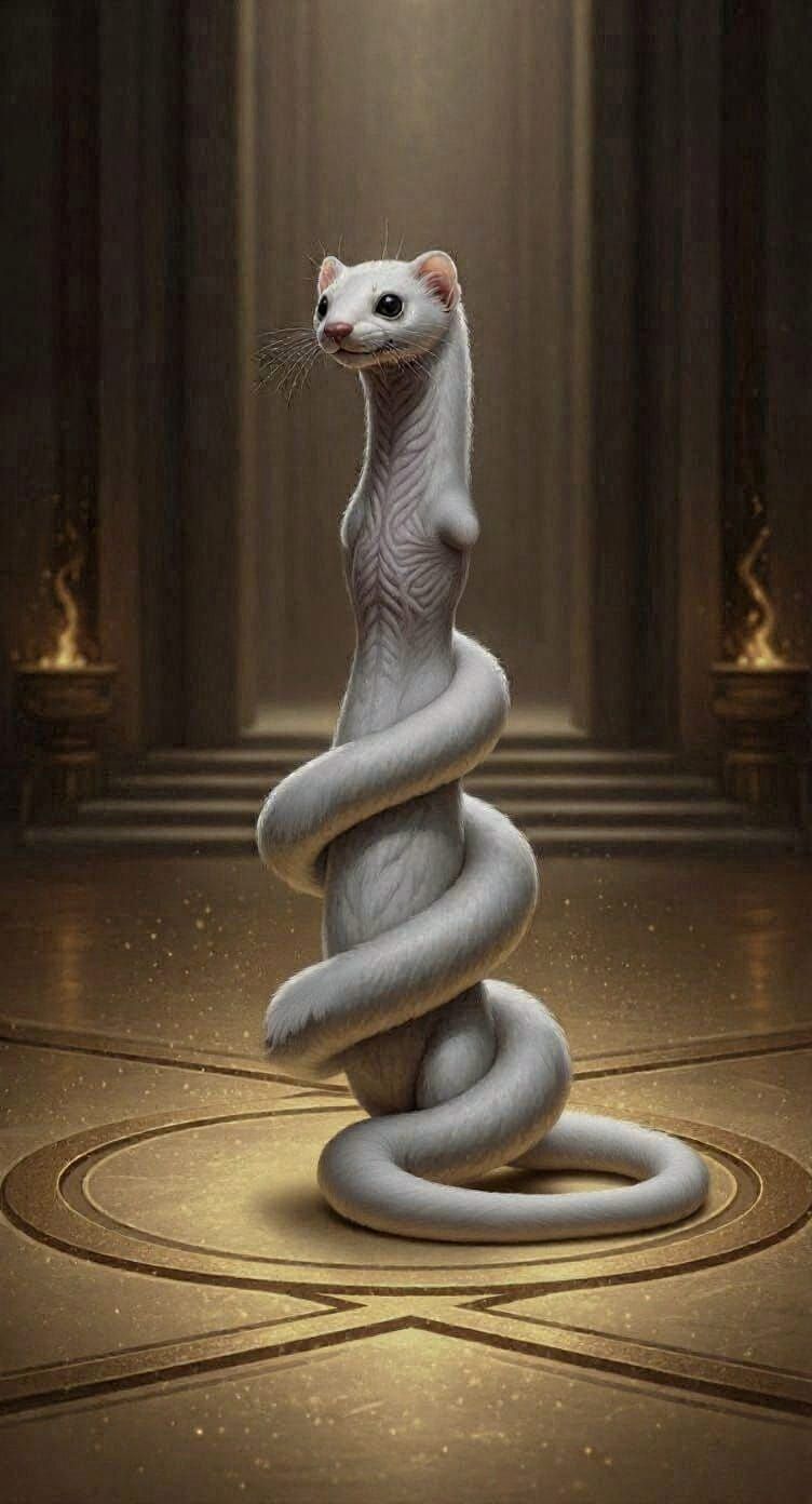 Ethereal Ermine Serpent in Arcane Temple