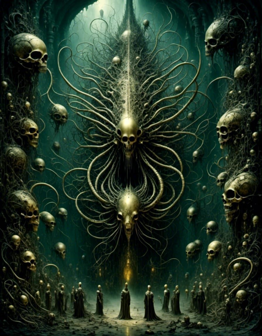 Surreal Cryptid Taxidermy in Ordo Templi Structure