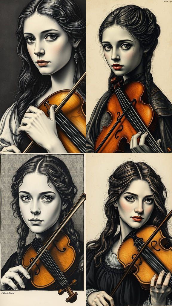 A Young Woman with Intense Personality in Noir Style