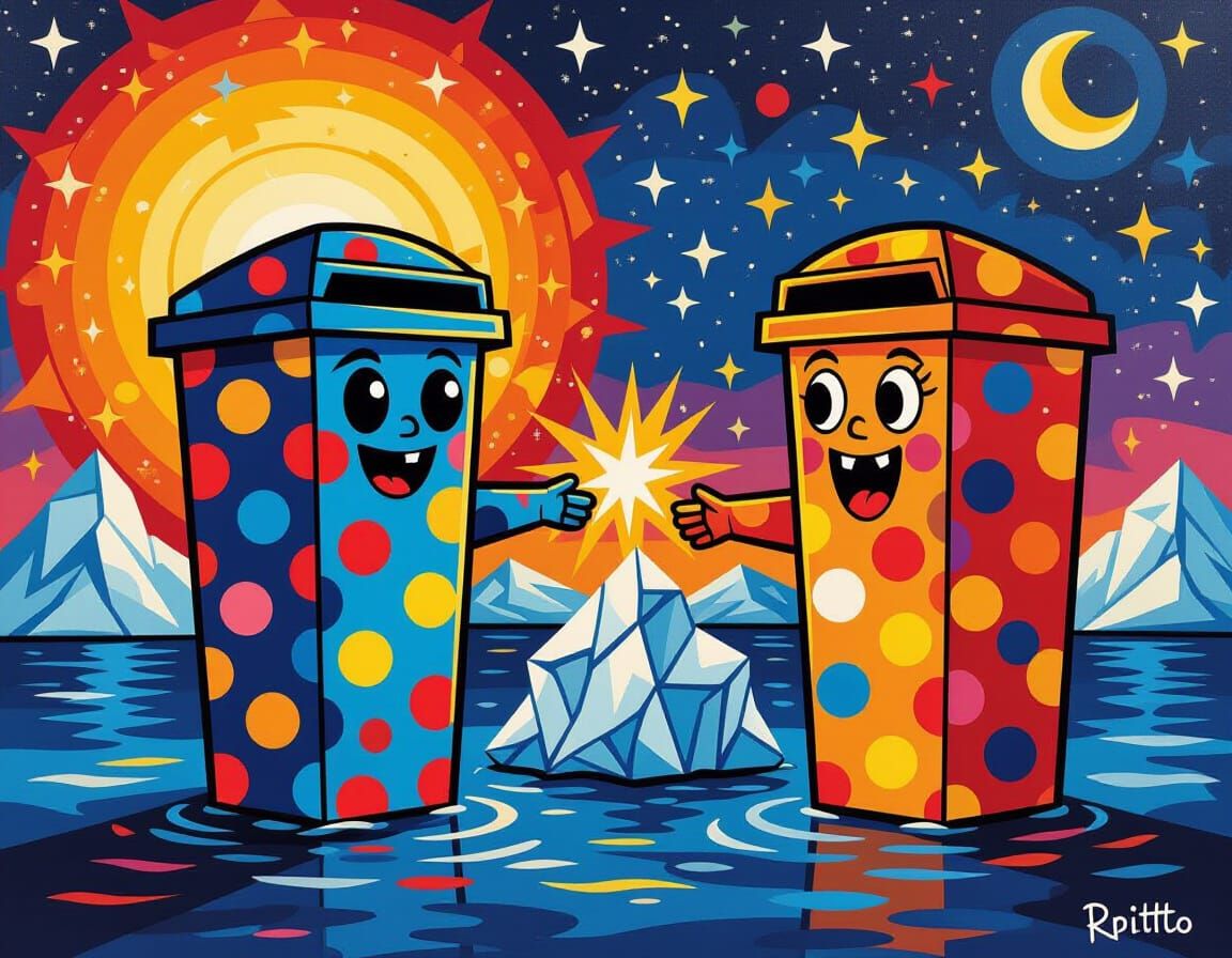 Freckled Litter Bins Perform Exorcism on Iceberg