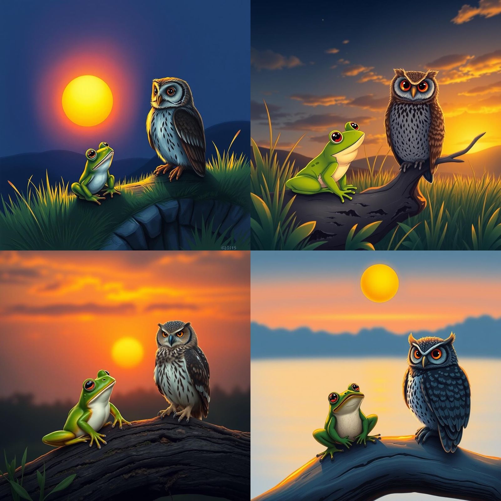 Frog and Owl Watch Sunrise: Instagram Photo