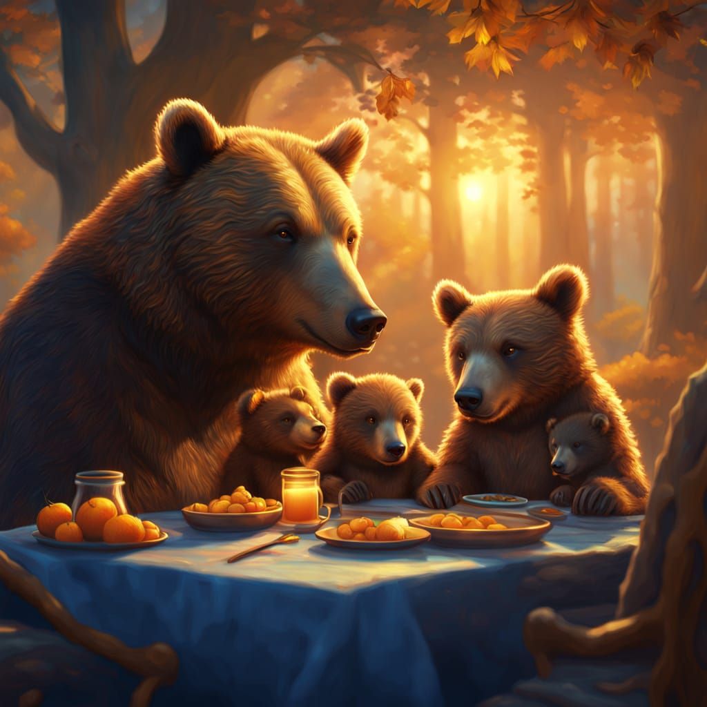 The three bears. We all know them. Momma bear, Pappa bear, a...