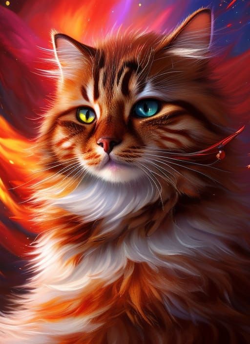 Fluffy Cat Wizard in Royal Robes