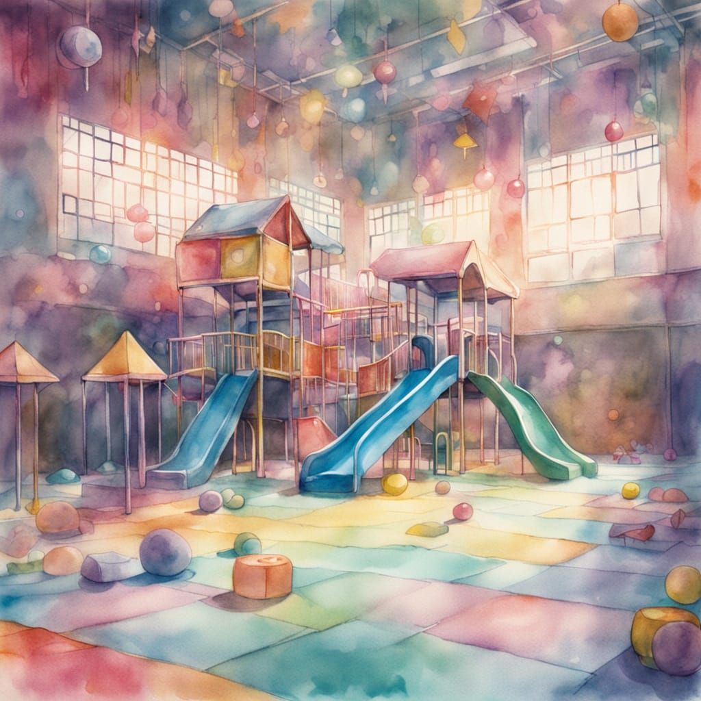 Kidcore Liminal Playground in Dreamy Watercolor