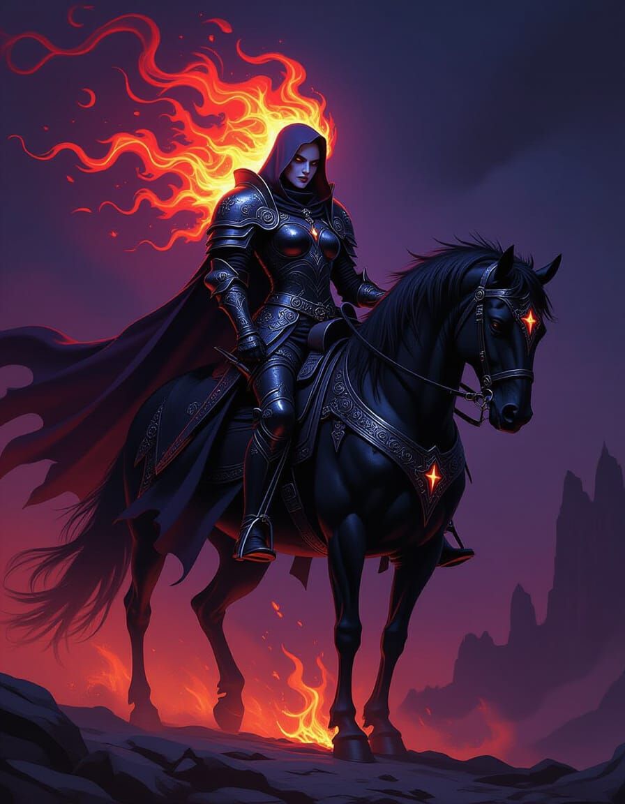 Corrupt Paladin Maria Astride Spectral Steed in Necromantic ...