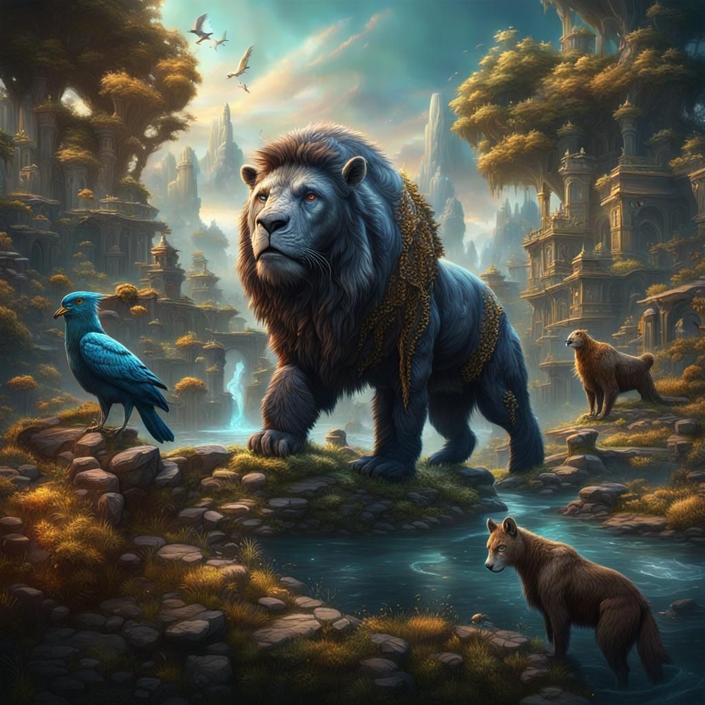 Fantastical Internet of Animals in Detailed Matte Painting