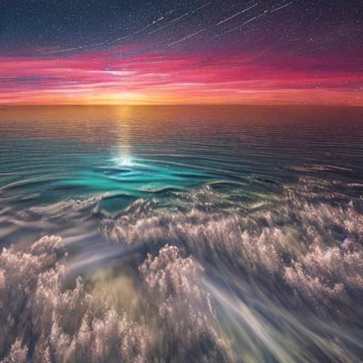 Dinosaur Watches Falling Stars: Celestial Digital Art