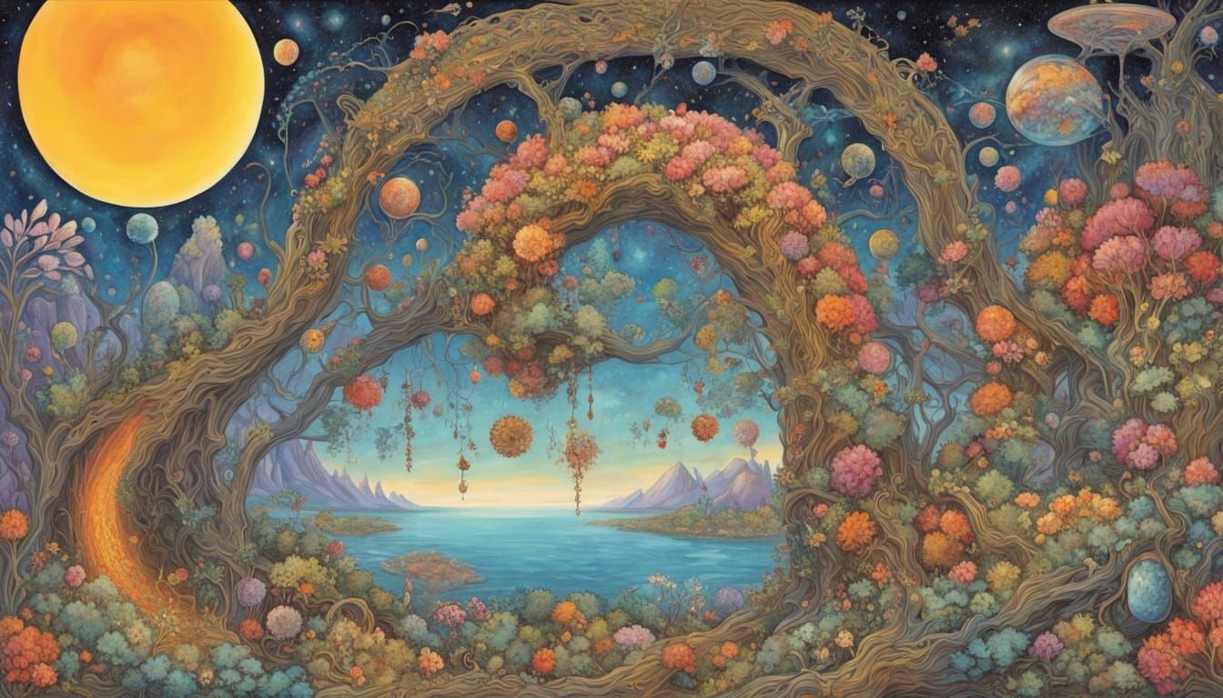 Surreal Dreamscape: Person Asleep in Geode