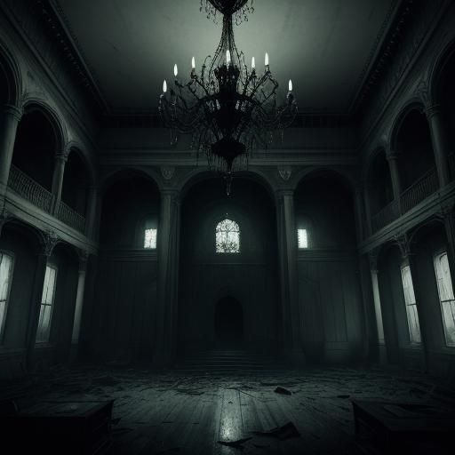 Abandoned Mansion: Ghostly Apparitions in Dark Surrealism