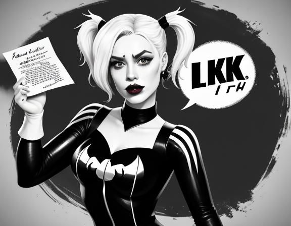 Harley Quinn in Roy Lichtenstein Pop Art Style