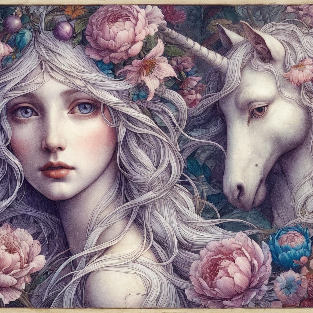 Botticelli Inspired Renaissance Digital Painting