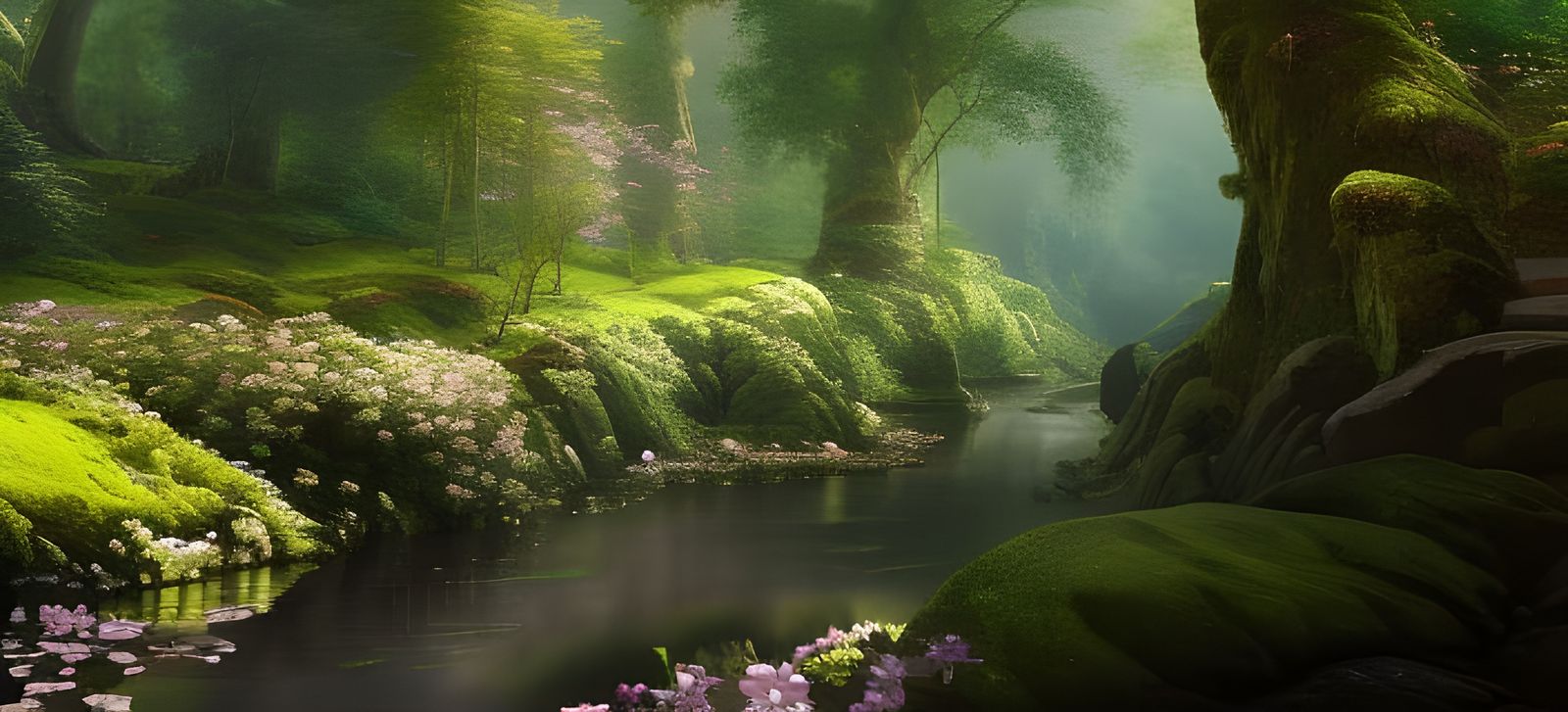 Fantasy Castle Landscape at Sunset: Oil Painting