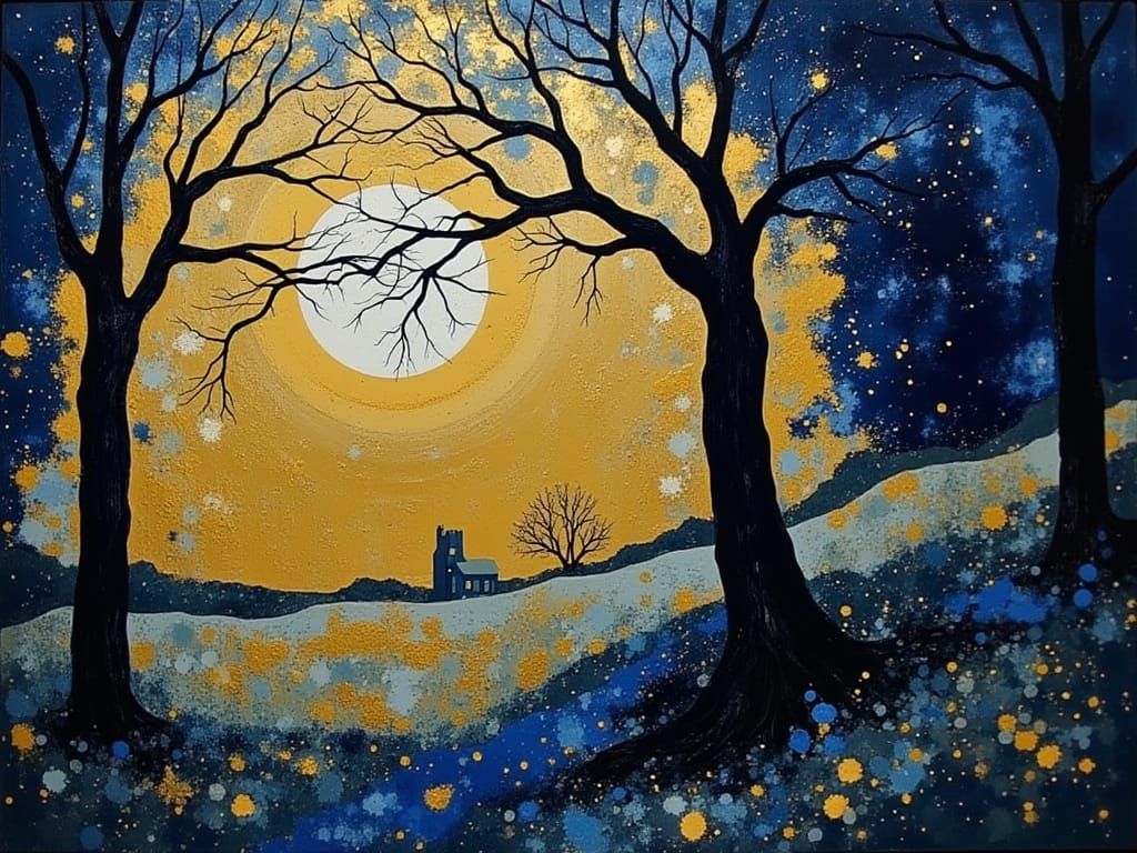 Dreamy Night Landscape in Muted Colors