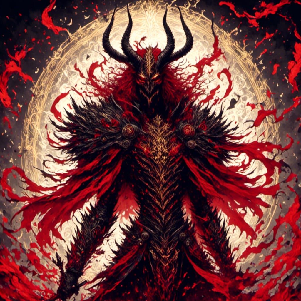 Satanic Demon Lord in Anime Style Armor