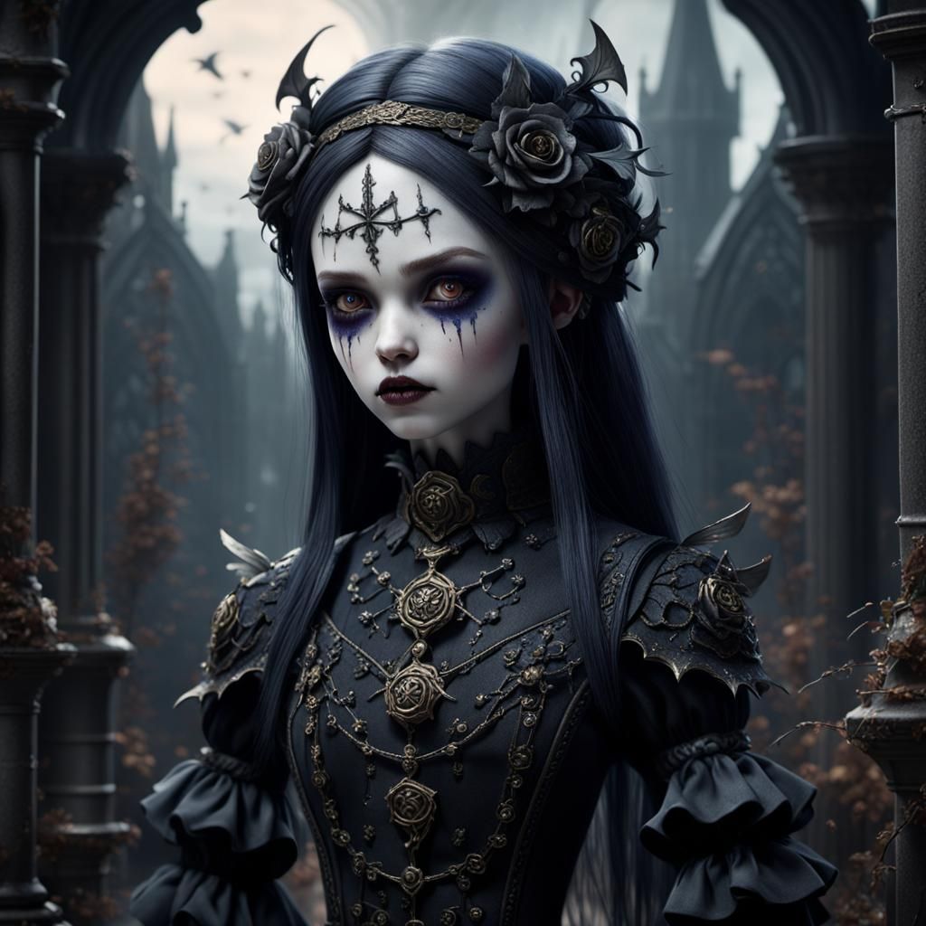 Detailed Gothic Doll Matte Painting