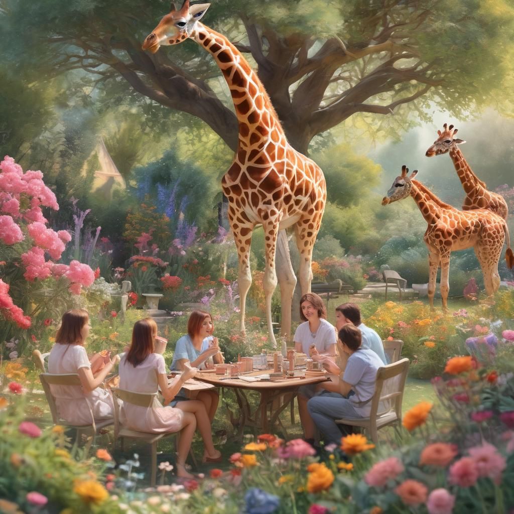 Friends Playing Games in a Whimsical Garden