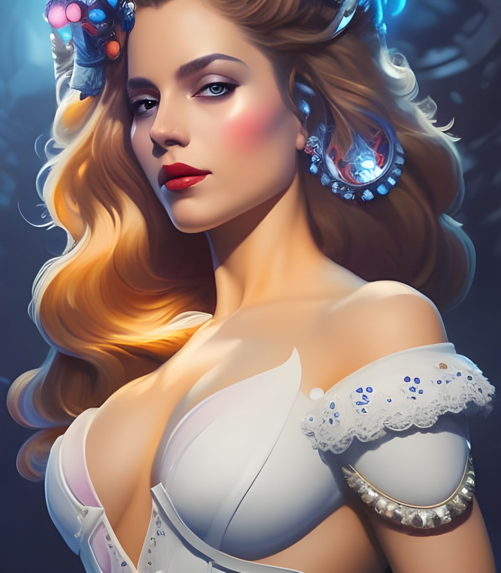 Killer Queen Portrait in Art Nouveau Style