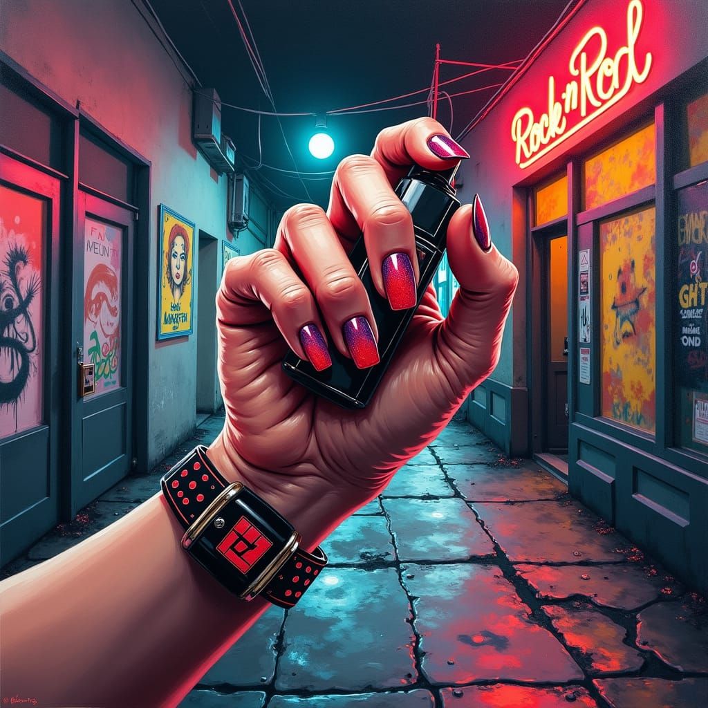 Rock Hard Nails: Street Art Guitar Hero