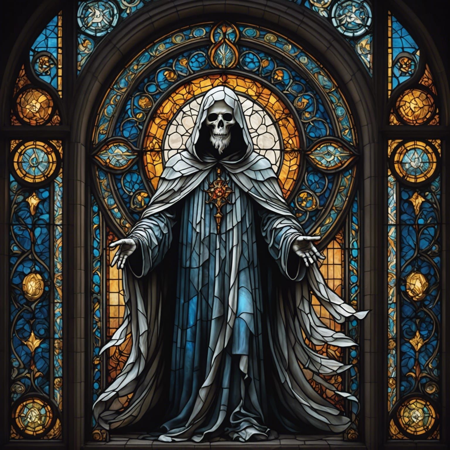 Stained Glass Ghost: A Digital Masterpiece