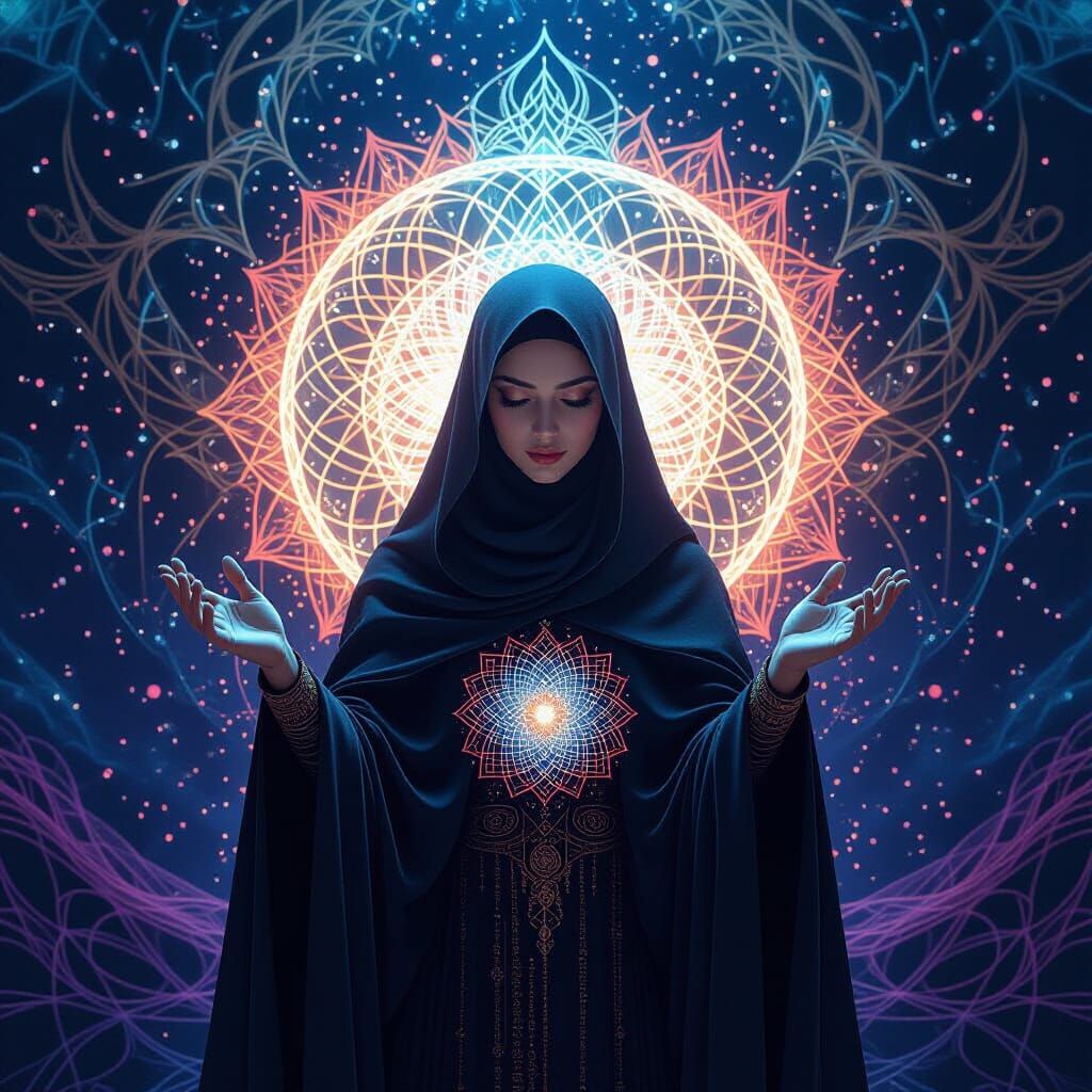 Mystic Figure Shaping Sacred Geometry