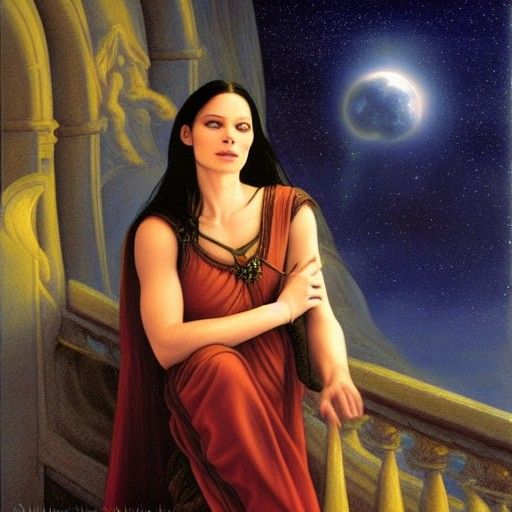 Arwen Undómiel Under Night Sky, Renaissance Style