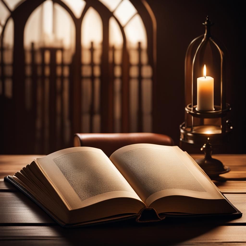 Leather Book with Hand in Soft Lighting