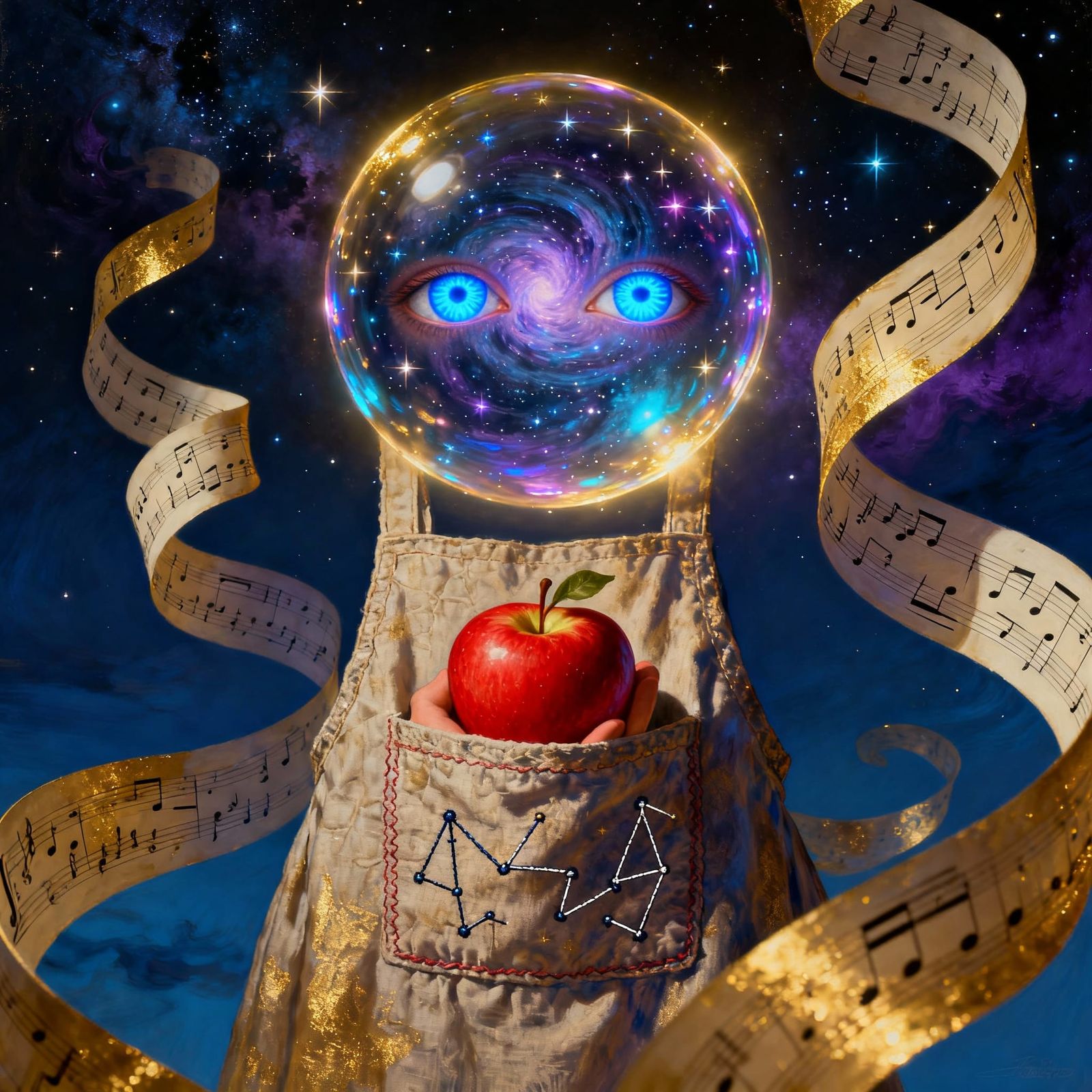 Surreal Cosmic Bubble with Electric Eyes and Floating Sheet ...